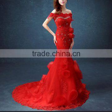 C71685A Women Sexy Party Dress Lace Mermaid Wedding Dress photo-3
