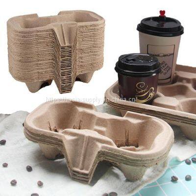 Factory directly 4 Cup Paper Pulp Cup Carrier Disposable Cup Drink Tray