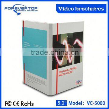 New Arrived 5 Inch Usb Paper Thin Video Brochure