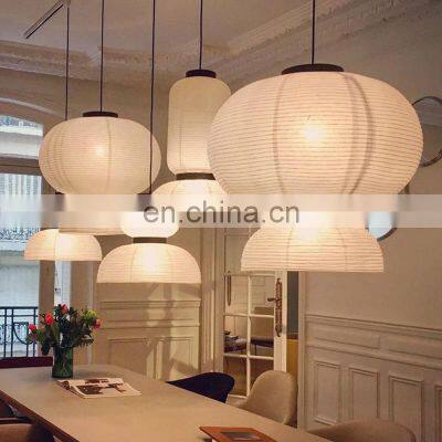 Vintage Art Stain Large Chandelier Lighting Shade LED White Paper Pendant Lamp