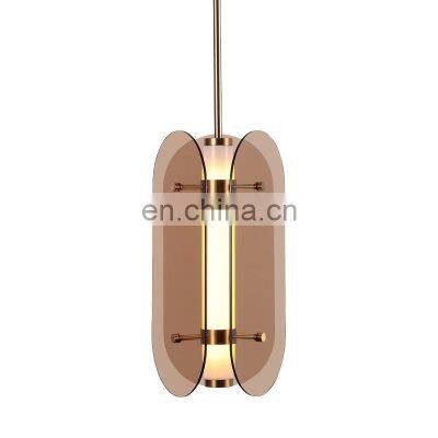 Living Room Pendant Light Led Dark Brown Glass Lamp Decorative Lighting Style Nordic Modern Design Chandelier