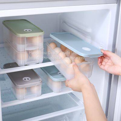 Plastic Egg Storage Container for Fridge Organization Storage Containers Transparent Box Egg Holder Bin with Lid Stackable Tray Holds 10/20 Eggs