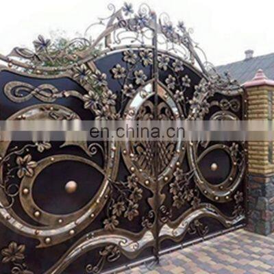 high double entry main metal garden tall royal villa entrance wrought-iron gate designs in pakistan