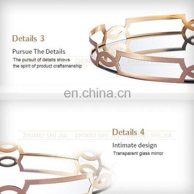 Decorative Mirrored Decor Gold Serve Mirror Tray Of Mirrors For Wed Chocolate Jewelry Perfume photo-4