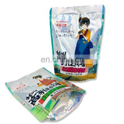 Custom Printed Crispy Snack Food Aluminum Foil Holographic Packaging Stand up Zipper Bag photo-3