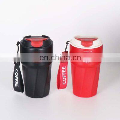 430ml Double Wall Custom Coffee Mug Vacuum Tumbler BPA Free Portable Insulated Stainless Steel Coffee Cup With Rope