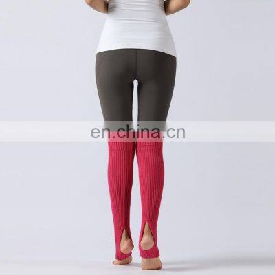 Hot Sale 55CM Knitted Children Adult Yoga Anti Slip Dance Leg Warmer Long Socks Step Over The Knee Pile Socks Yoga Socks photo-5