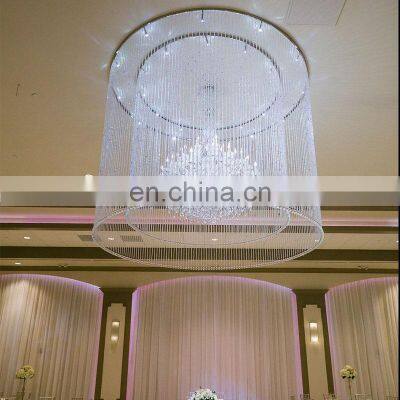 Luxury Modern Banquet Round Ceiling Hotel Villa Decorative Chrome Crystal Chandeliers