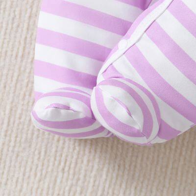 3pcs Newborn Baby's Cartoon Moon & Cloud Pattern Footed Bodysuit, Casual Comfy Long Sleeve Romper, Toddler & Infant Girl's Onesie, As Gift photo-5