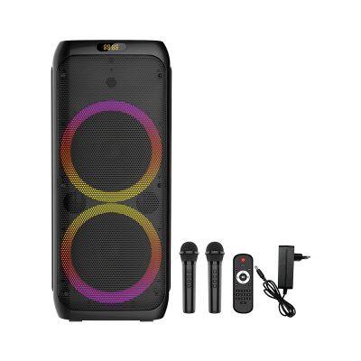 ZQS10209 super power 50W wireless 10-inch*2  bass sound wholesale party speaker with colorful lights