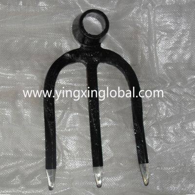 30020114 round hole eye three tines steel forged digging fork-hoe garden fork rake
