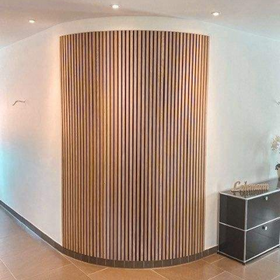 Decorative Flexible Wooden Real Walnut Acoupanel Modern Living Room Slat Wood Soundproof Acoustic Panels photo-2