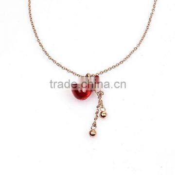 Rose Gold Necklace Fashion Jewelry Ruby Crystal Statement Necklace photo-6