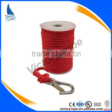 nylon polyester pp solid braided 12/18-strand colorful anchoring rope