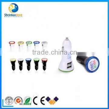 5V 2a 2 port USB car charger adapter, mobile car charger with FCC,CE and Rohs approval