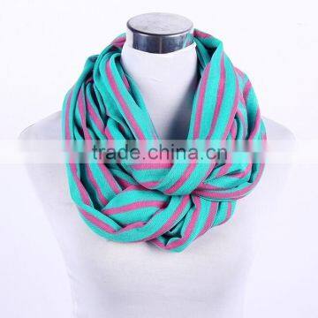 Custom Striped Cotton Knitted Jersey Infinity Scarf photo-5