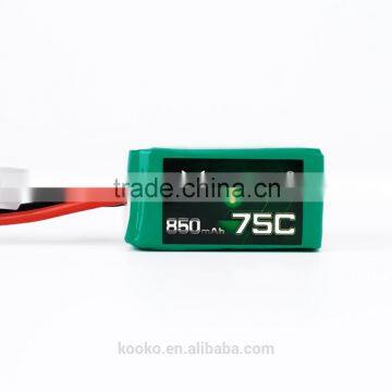 ACEHE 11.1V 850mAh 75C Capacity High Rate Lipo RC Battery