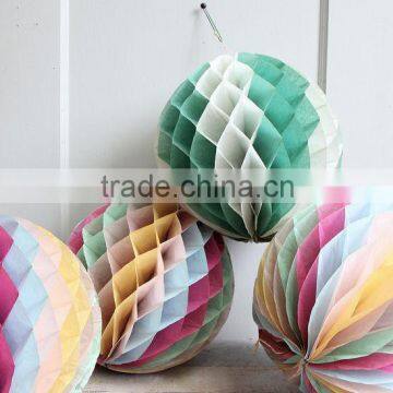 Decorative Colorful Chinese Hanging Craft Paper Honeycomb Ball for Birthday Anniversary