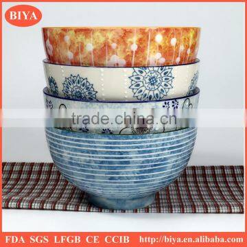 custom bowl round shape bowl ,dessert stripe bowl, ceramic rice dinner bowl ceramic mixing bowl