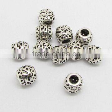 JS1133 Wholesale Filigree Tibetan Silver Drum Beads,tibetan Silver Jewelry Making Supplies,metal Gallery Beads photo-2