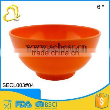 ODM and OEM customized unbreakable 6" orange round shape cheap plastic bowls