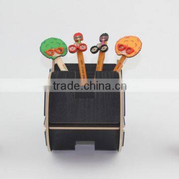 High quality wooden pen holder office pen pot