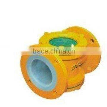 PFA lined sight glass for corrosion medium