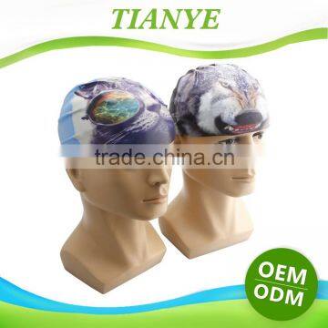 Fashionable Quality Adult / Kid Sizes Customized Logo Printed Waterproof Silicone Swimming Cap 100% photo-3
