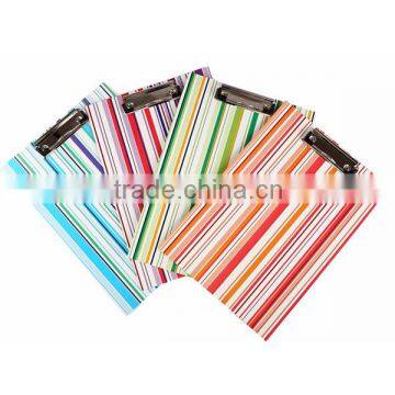 2015 China Supplier Vertical Stripe A4 Paper File Folder, Cardboard File Holder, Clip Folder