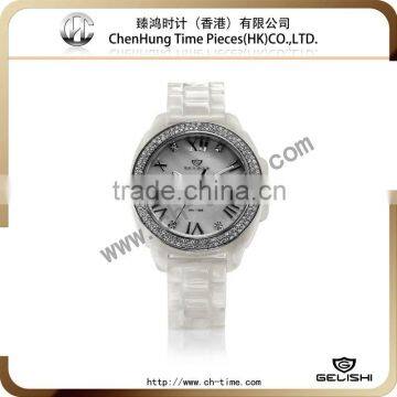 Pure resin bracelet designed your own brand q&q watch stainless steel case women