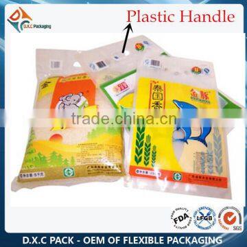 Plastic Transparent Vacuum Rice Bags With Plastic Handle
