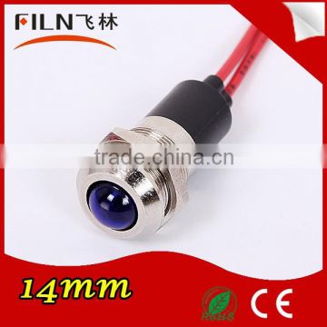 FL1M-14WS Metal 14MM Blue Lamp led 36v indicator with wire