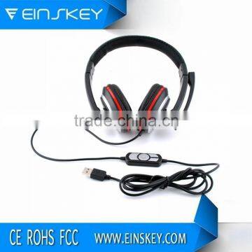 wholesale pc headset with volume controller connected by usb