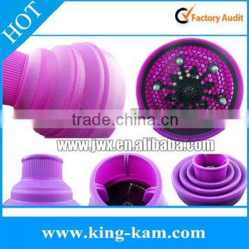 Reusable heat resistant folding silicone hair dryer diffuser