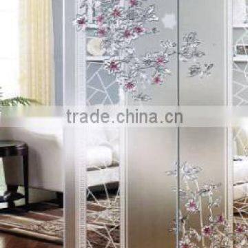 clear acid etched glass for decorative partition