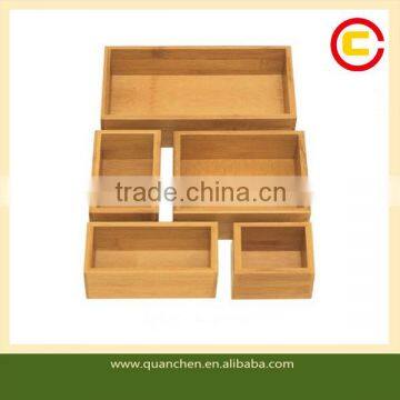 5 Pieces Natural Bamboo Boxes For Storing Wholesale