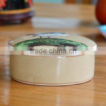 Customer Handpainted white ceramic Jewelry Box Round