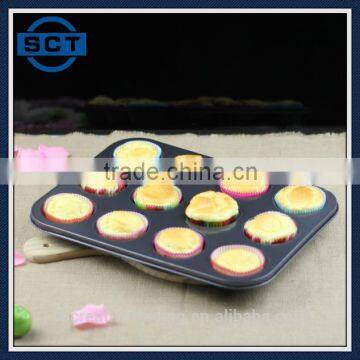 12 Cup Non Stick Deep Pan Muffin Fairy Cake Baking Cup Cake Tray