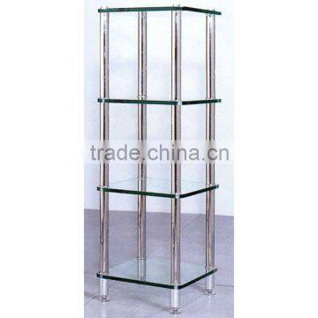 High Quality Tempered Bathroom Holder, Transparent Glass with Stainless Steel Holder