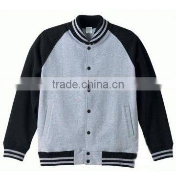 Varsity/Letterman/College Type Jacket Grey/Black all made of Wool