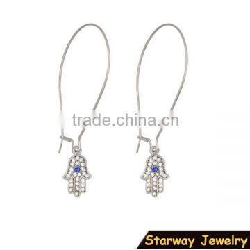 >> 2016 New Turkish Hamsa Fatima Hand Earrings/