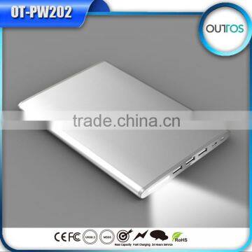China Import Direct Solar Power Bank 12000mah with Led Torch and 3 Usb Outputs