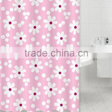 Various Flower Color Transfer Printing Polyeaster Shower Curtain for Bathroom