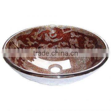 Painted Patterns Bathroom Glass Washbasin Design