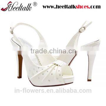 OEM ODM white singback wedding shoes high quality bridal shoes china wedding party shoes