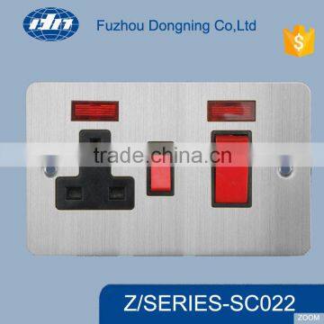 brushed electric power double MF socket/uk double socket 13a SC022