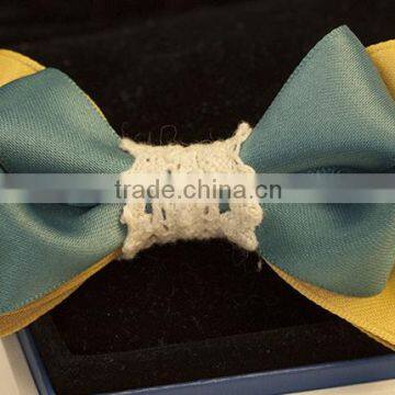 Kids Hair Ribbon Bows Customized Lace Material Ribbon Hair Bow For Girls photo-6