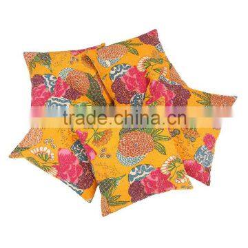 Tropical Kantha Cushion Cover Fruit Print Kantha Pillow Covers Set Of 5 Pcs