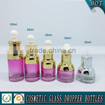 20ML 30ML 50ML purple glass cosmetic serum dropper bottle