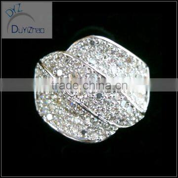 Fashion Bridal Brass Rings Jewelry, Pave Setting Gold Rings Design photo-2